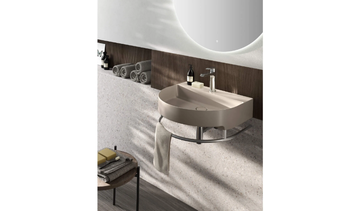ARKO - Countertop ceramic washbasin with towel rail by Gruppo Geromin - view 3